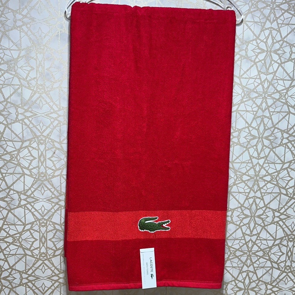 Lacoste Red Bath Towel